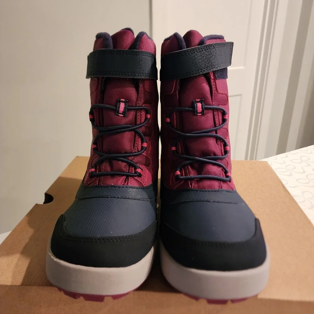Merrell Snow Storm Waterproof Boots‎ Girls 6 Medium Berry Navy Winter Insulated